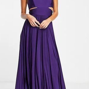 Trendyol maxi dress with side cut out in purple